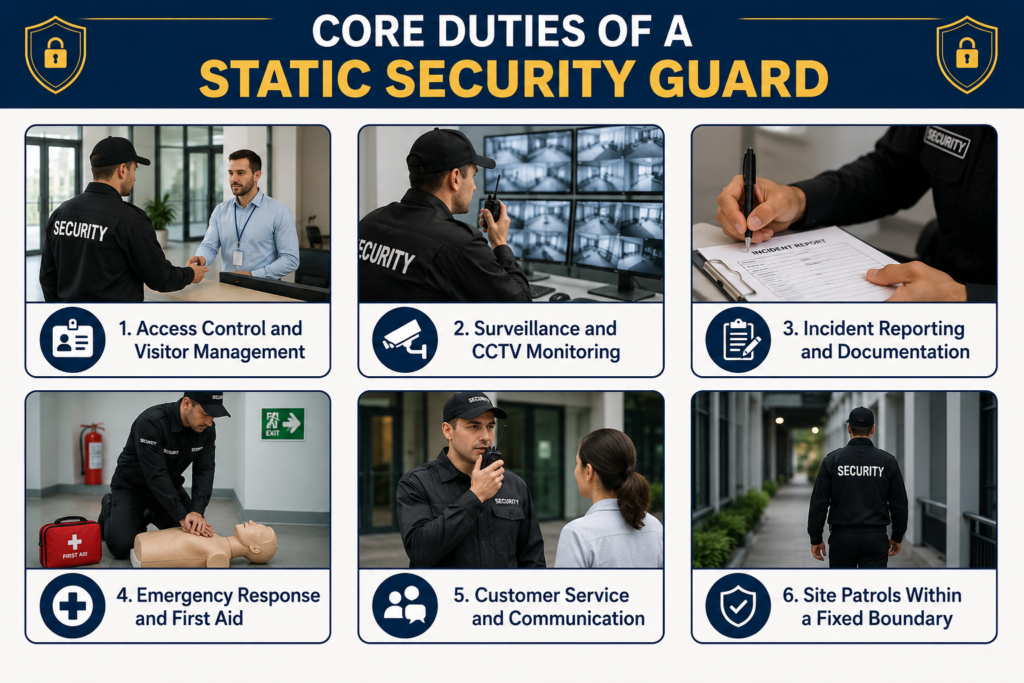 Static Security Guards: Definition, Meaning, Duties