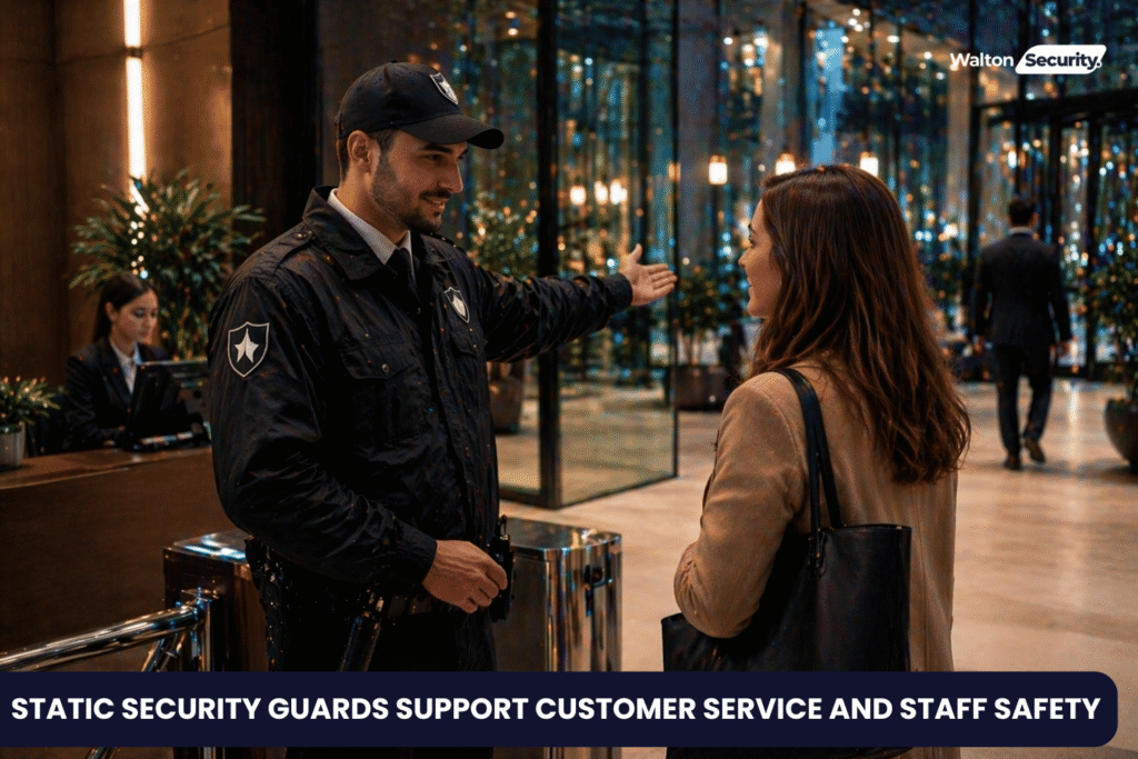 How Do Static Security Guards Support Customer Service and Staff Safety