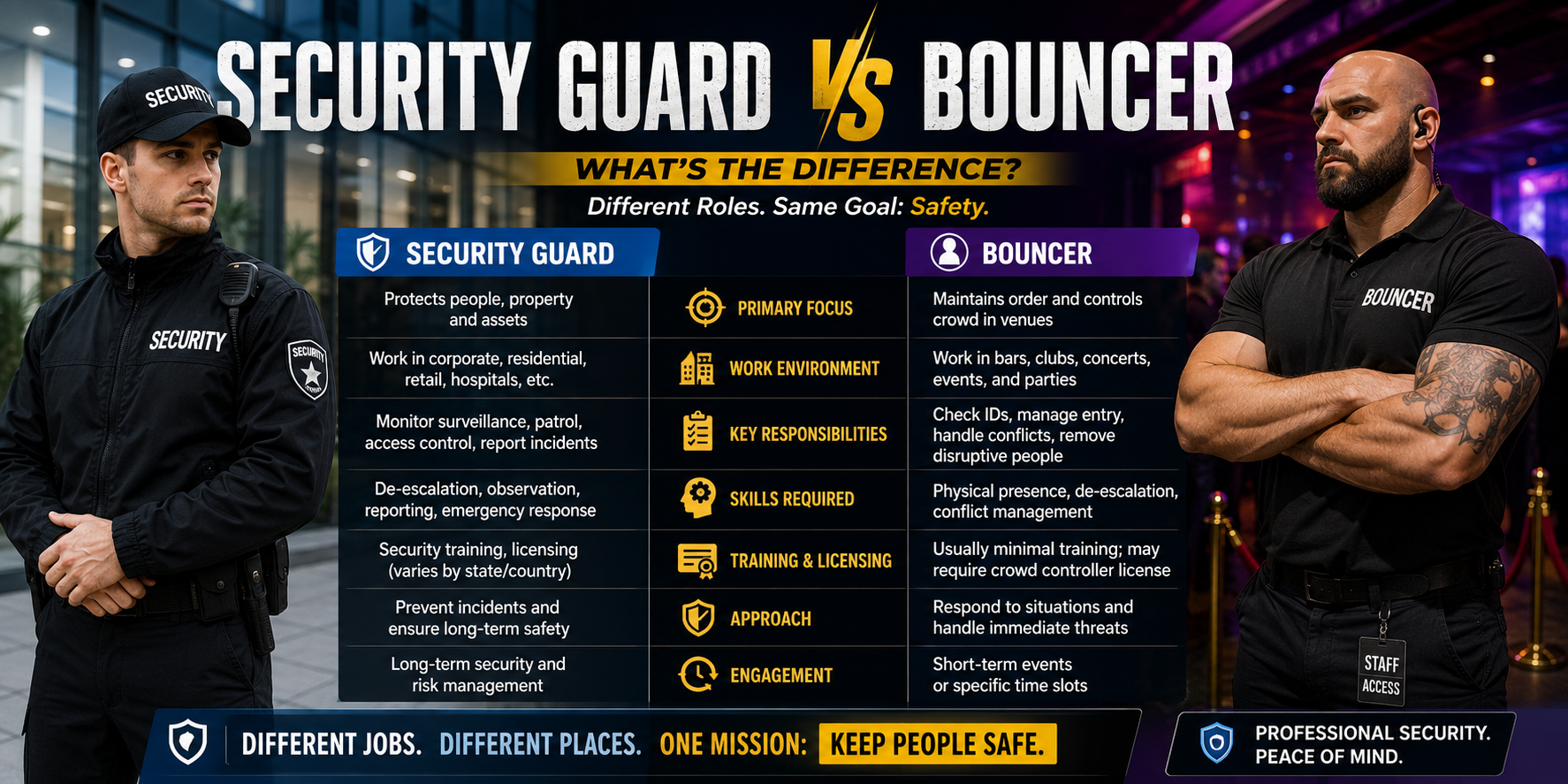 Security Guard vs Bouncer