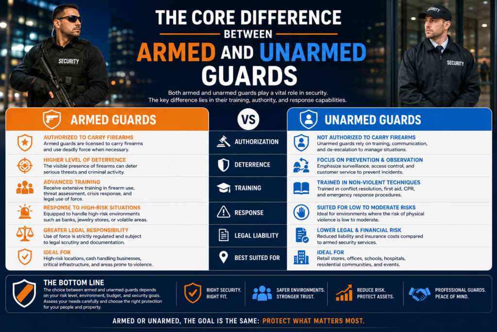 Armed vs Unarmed Security Guards