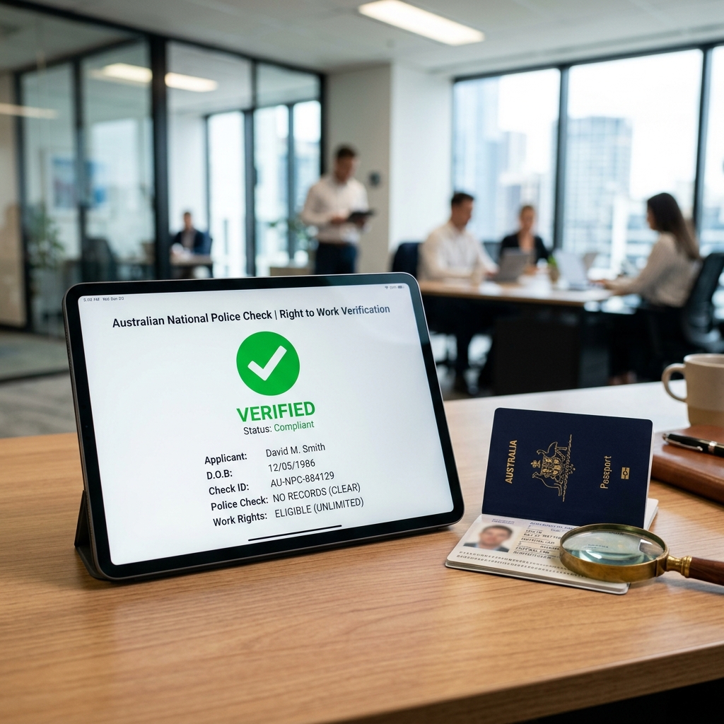National police check and right-to-work verification 