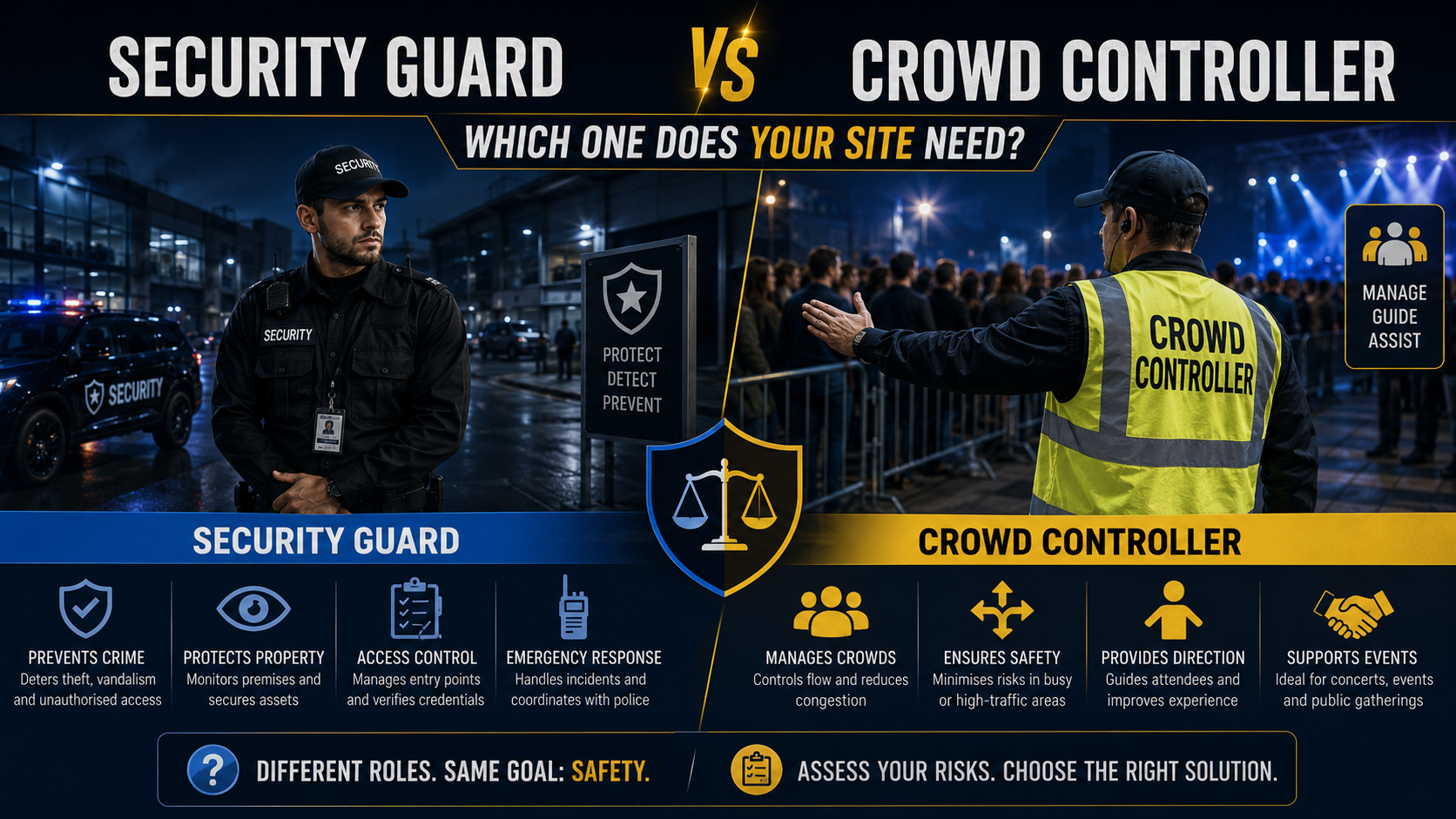 Security Guard vs Crowd Controller